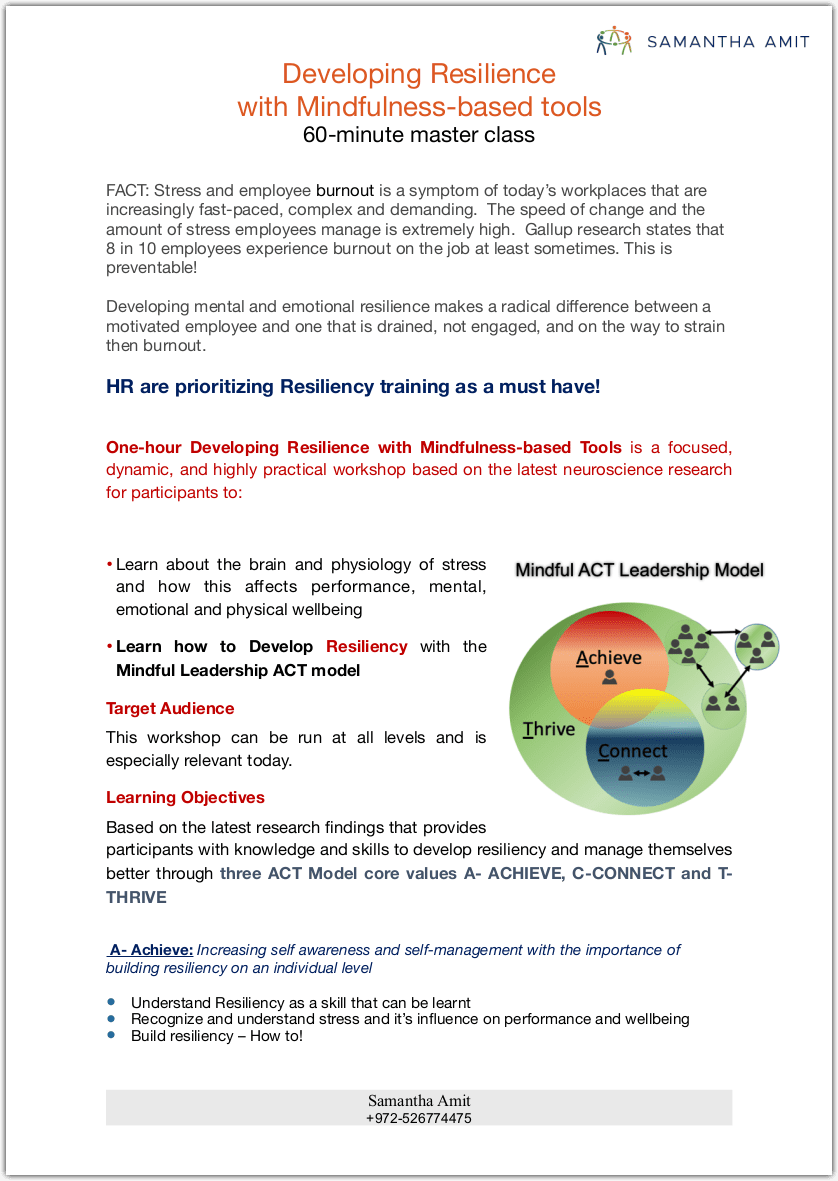 Developing Resilience Masterclass